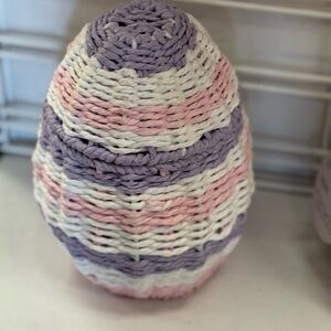 Woven Pastel Egg-Shaped Home Accent